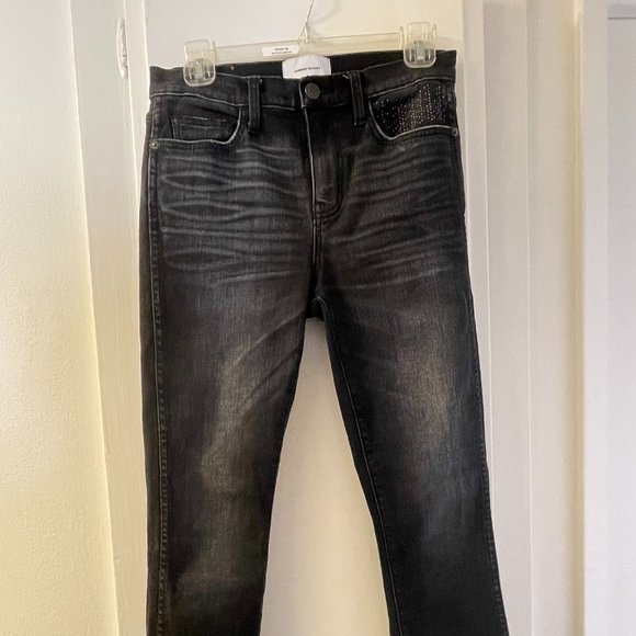 Current/Elliott Womens Black Distressed Skinny Jeans Size 27 - Picture 1 of 7